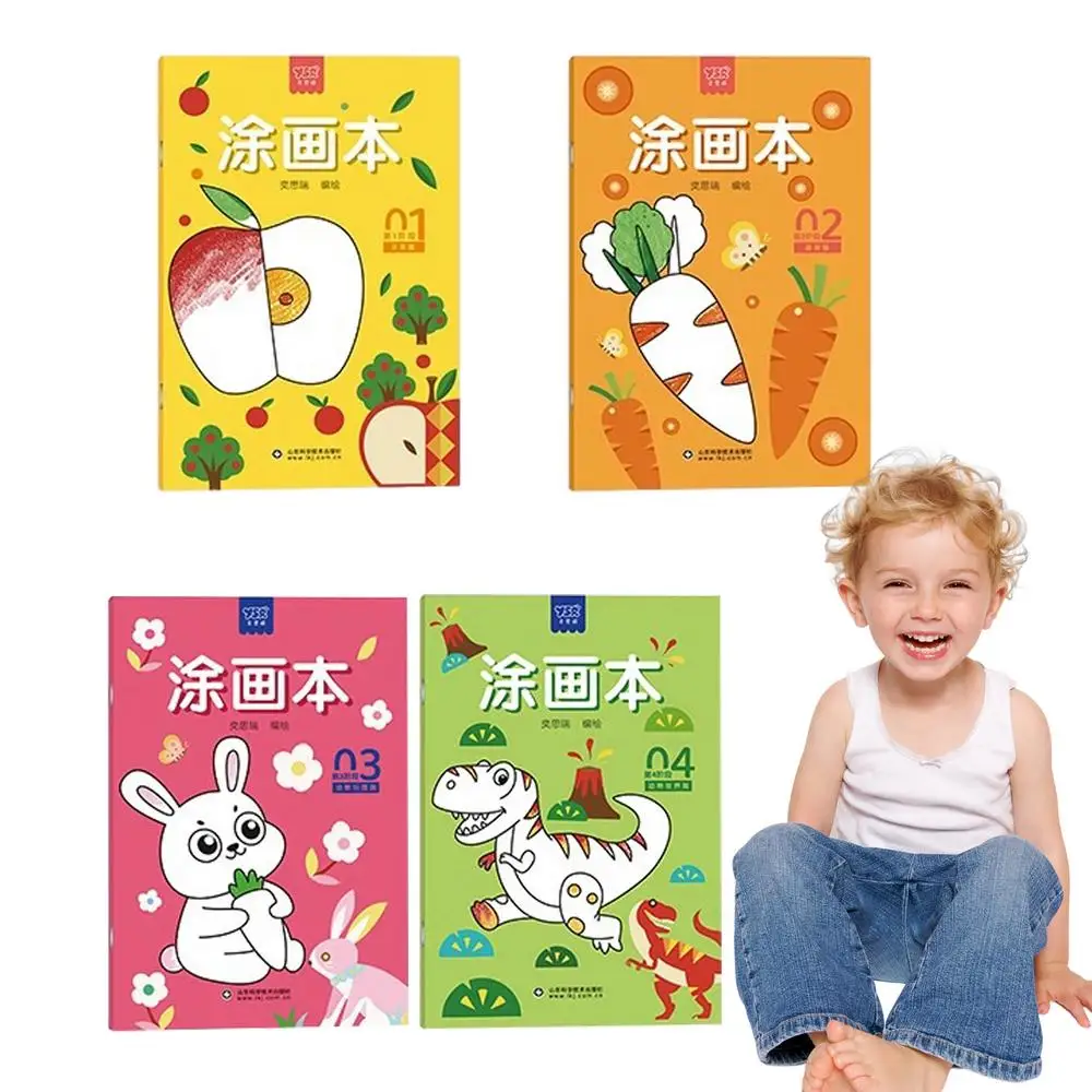 Coloring Activity Book 2 Years Coloring Books Bulk Fun 4 Books Educational  Mini Books Promote Kids Wellness And Mindfulness - AliExpress