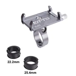 ZTTO Universal Metal Bicycle Phone Holder - Secure and Durable Mount (Silver)