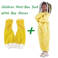 Vêtements d'apiculture anti-équation pour enfants, respirants, trempés pour enfants, équipement et gants d'apiculture 1