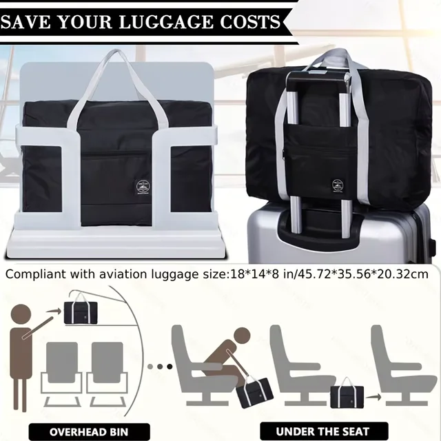 Bolsa de viaje plegable portátil, bolsa de gimnasio deportiva de gran capacidad, bolsa de lona ligera para equipaje de mano, bolsa de viaje para entrenador 5
