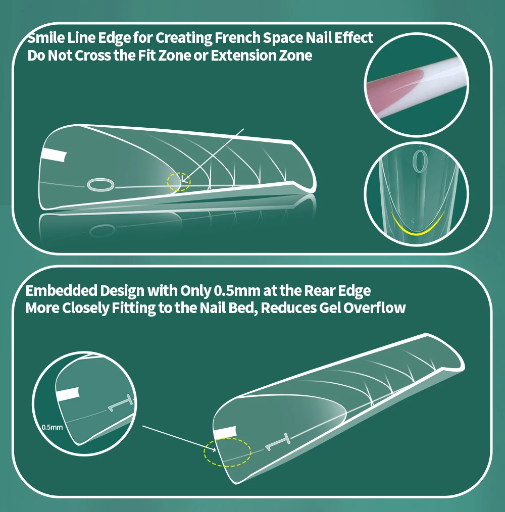 Description Picture 4 of itemNailpop French Nail Dual Forms 150 Pcs for Poly Gel Nail Extensions 15 Sizes Large Number Markings Perfect for French Manicure