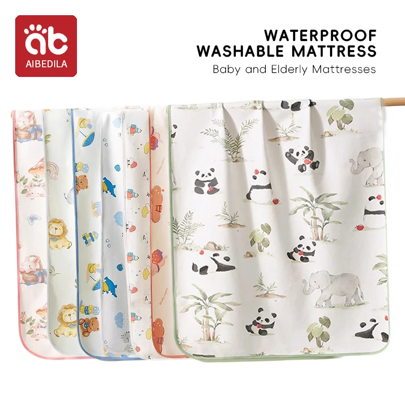 Diaper Changing Mat 50x70cm 4 Layer Cartoon Dino Heart Waterproof Washable For Night and Menstrual Protection Baby Care