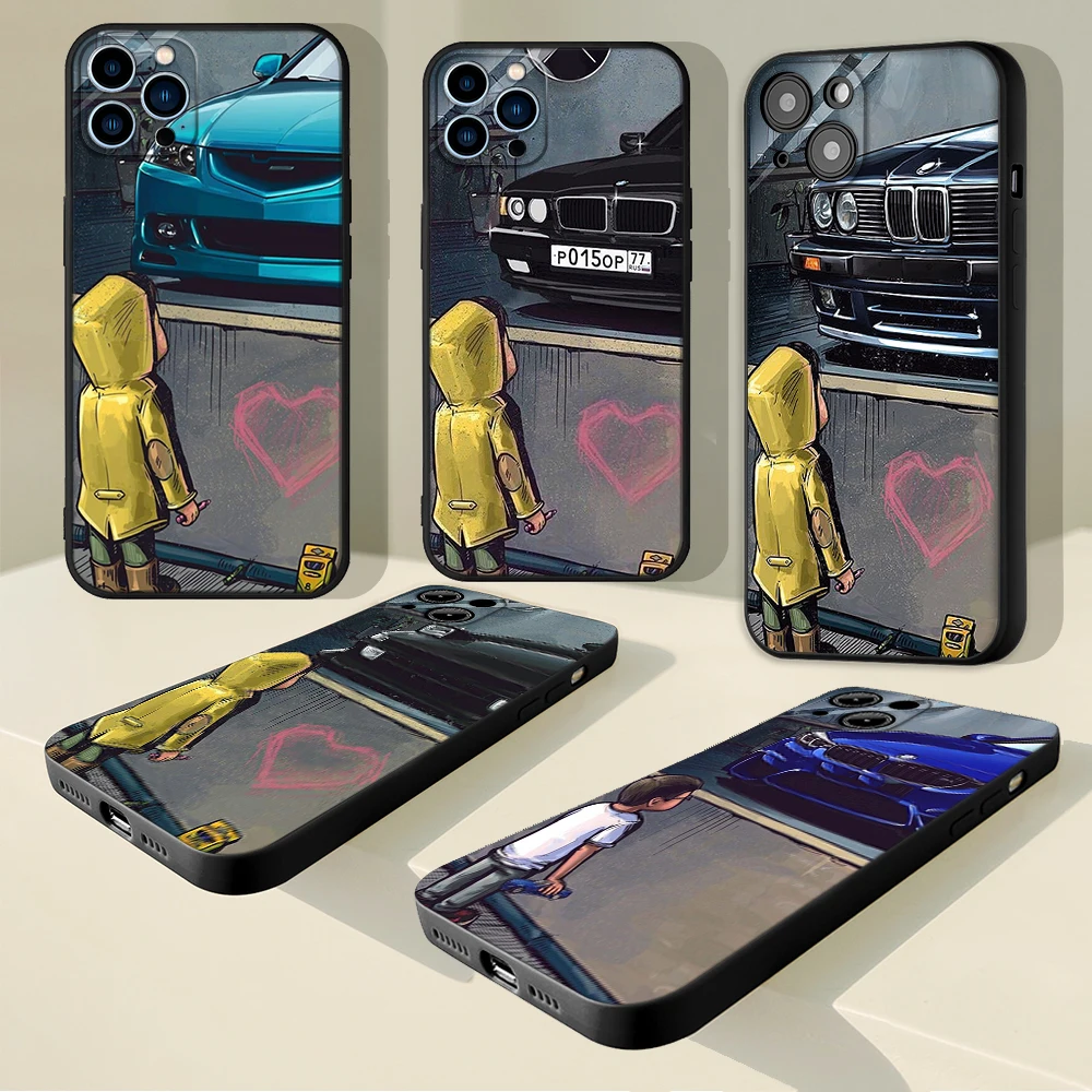 Boy See Sports Car Cool Jdm Drift Phone Case Per Iphone 14 11 12Pro X Pro 14 Max 12 13 Mini Xs Iphone 14 13 Soft Phone Cover