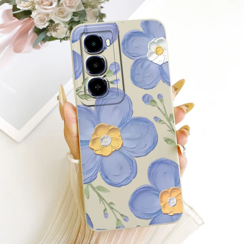 Stylish Flower Soft Liquid Silicone Phone Case Cover