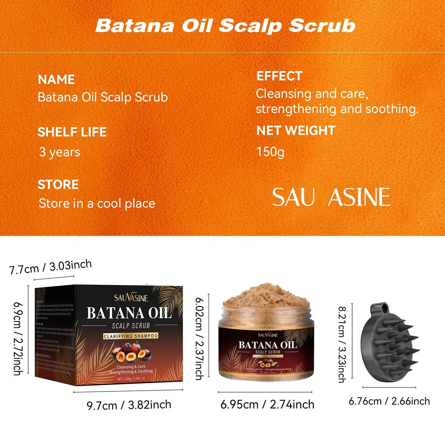 Batana Oil Scalp Scrub for Strengthening Hair Deep Cleaning Nourishing Soothing Clarifying Shampoo for Sensitive Scalp Hair Care 5