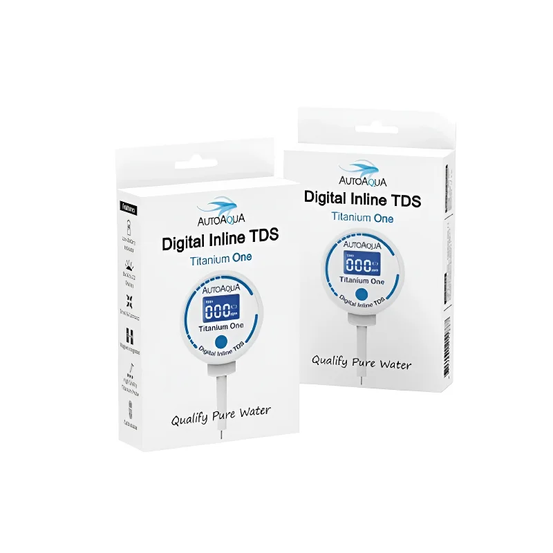 AutoAqua Smart TDS Test Monitor Aquarium Digital Inline TDS Titanium One Display Water Outlet Monitor Water Quality Qualify Pure