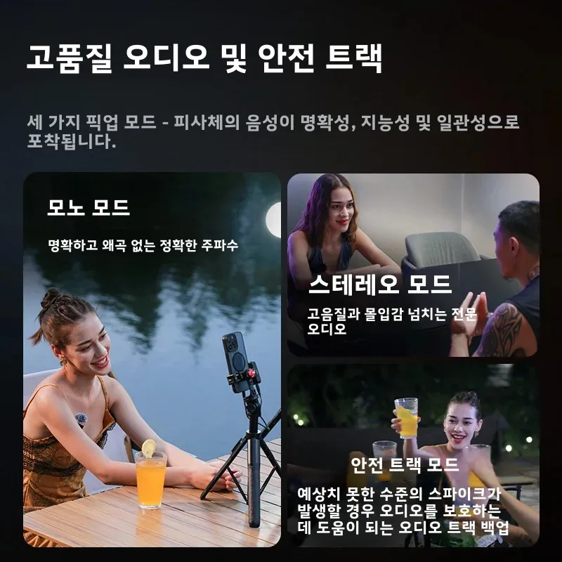 Ulanzi AM18 U-Mic 2.4G 스테레오 무선 마이크 100m 픽업 20+H DSLR IOS 안드로이드 PC 라이브 인터뷰용 듀얼 채널 녹음