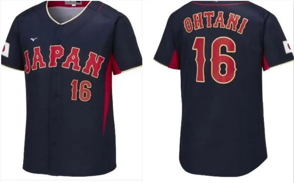 16 Shohei Ohtani Team Japan World Baseball Classic Black White Man Woman Youth Kids Baseball Jersey