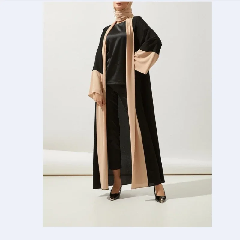 Muslim Mid-Length Dubai Abaya Clothing Sunscreen Stitching Cardigan Djellaba Foreign Trade Long Dubai abaya dress abayat