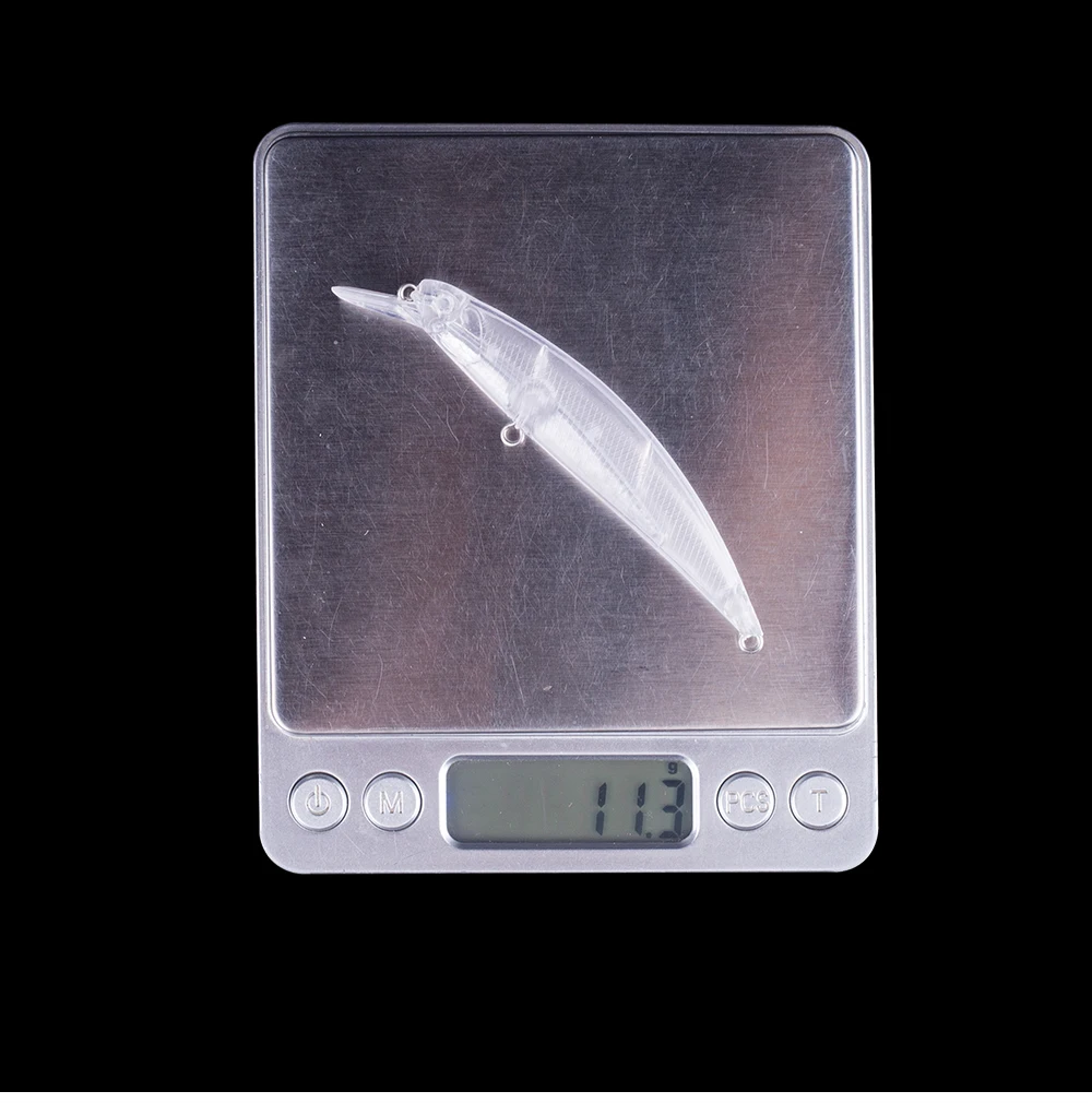 Hanlin stücke 9cm 12g unbemalte transparente schwimmende Hartplastik körper Jerkbait lockt Angeln Salzwasser Elritze Rohlinge Tackle – Detail 4
