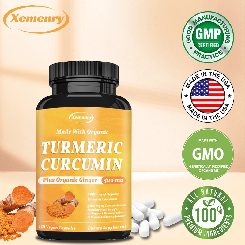 

Natural Curcumin Capsules - Supports Joints, Relieves Soreness, Improves Efficacy and Absorption, Contains Black Pepper Extract