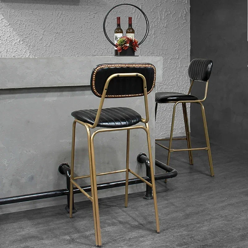 Simple Iron Bar Chairs Loft Industrial Style Metal The Bar Stools Nordic Designer Retro American High Feet Chair for Kitchen