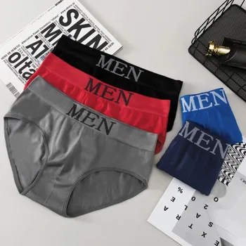 1/3/4PCS Mutandine da uomo Biancheria intima sexy Slip maschili Uomo Sospensorio Pant Comodo Slip Mutande Slip in cotone traspirante Slip da uomo