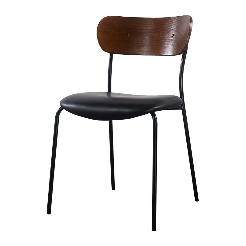 Dining chair Industrial Style Reclining Scandinavian Ins Upholstered Cushion Iron Art Dining Table Bedroom