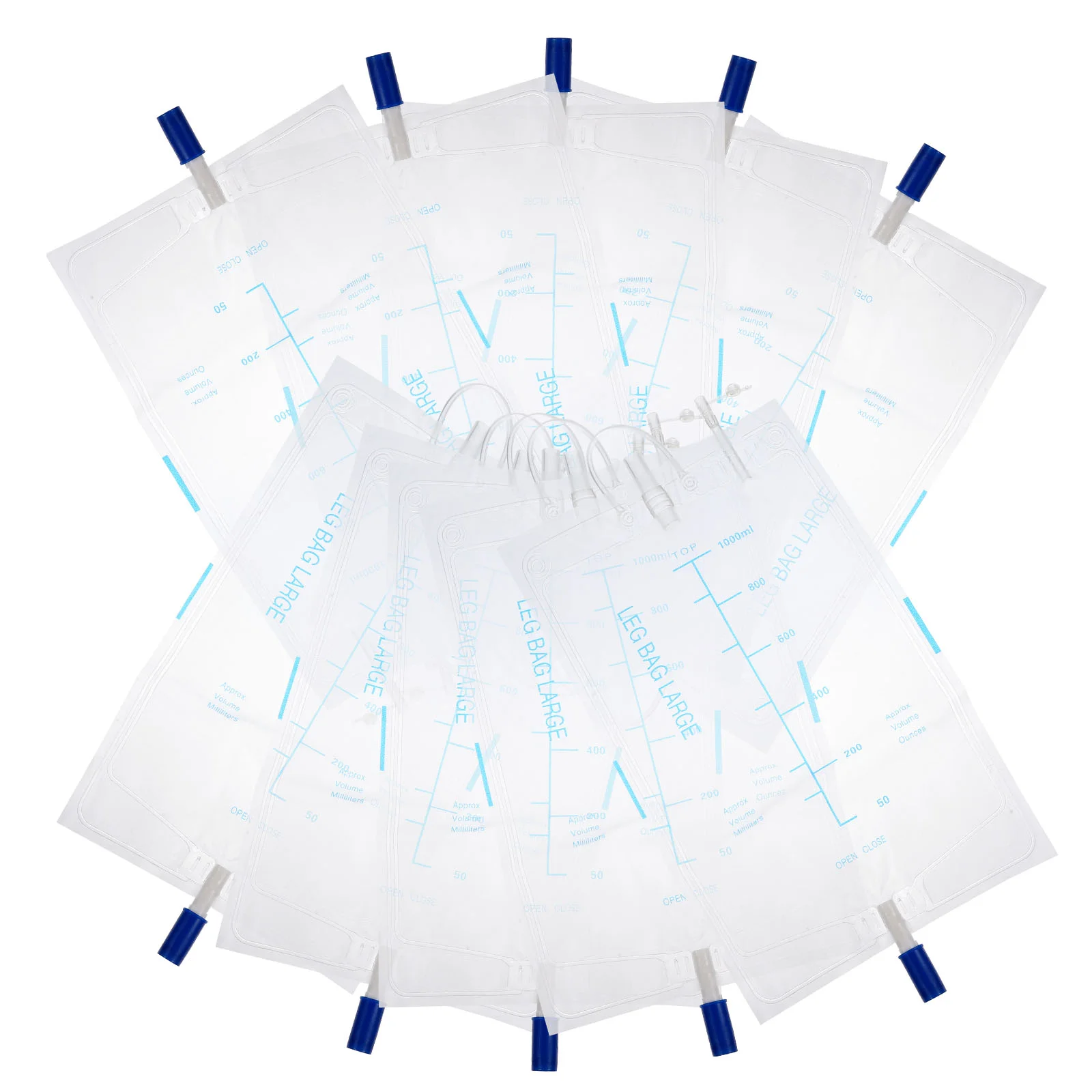 

10 Pcs External Drainage Bag Long Catheter Postoperation Supply Disposable Patient Leg Transparent Urine Men Man