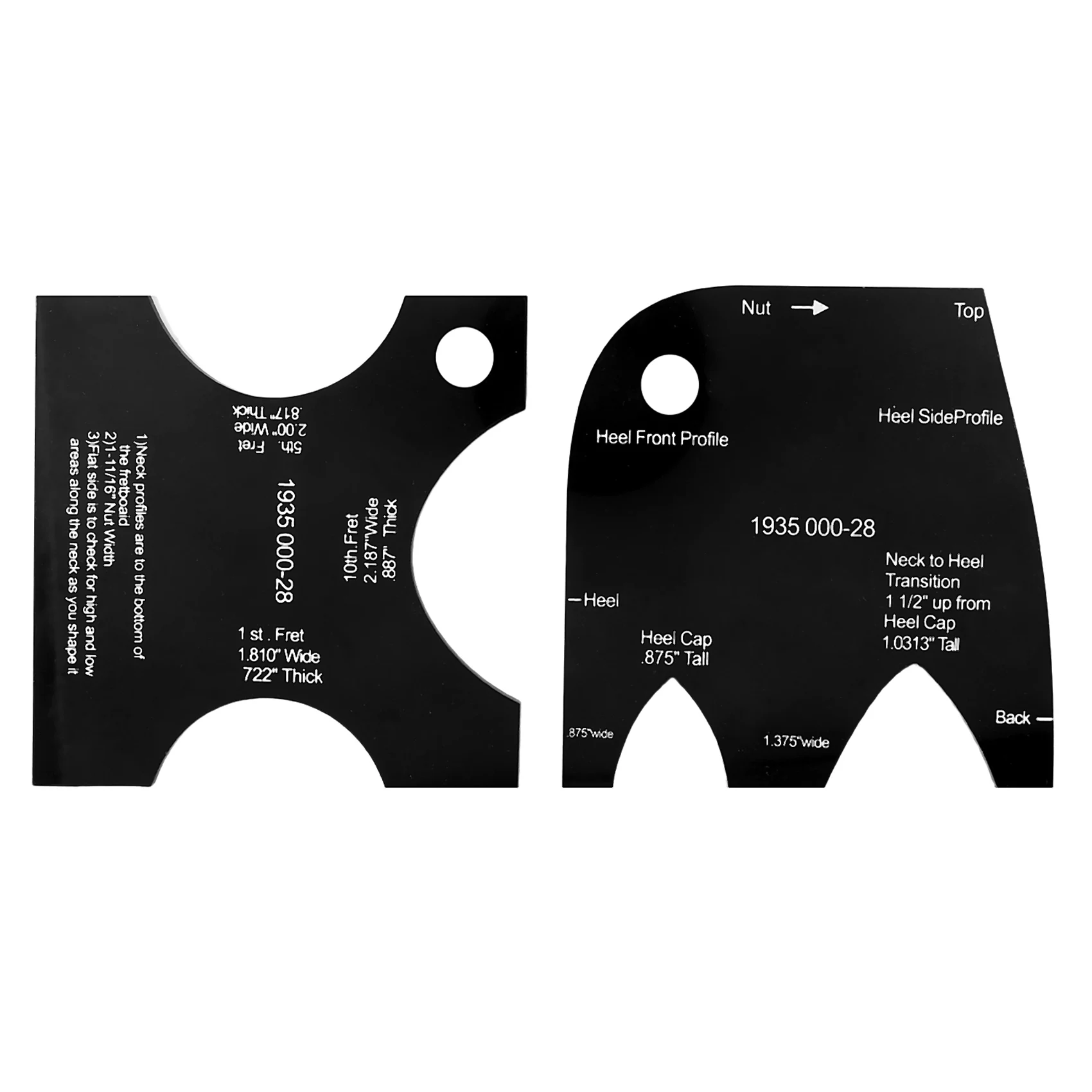 2Pcs Guitar Making Template Acrylic Neck Shaping Templates Set Repair 2pcs guitar making template acrylic neck shaping templates set repair
