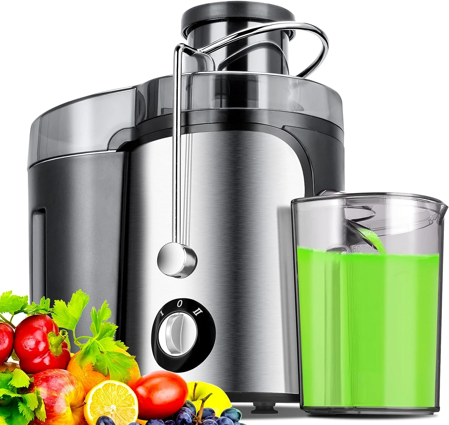 

machine, 600w Juicer with Wide Chute for the Whole Fruit, Juicer Extractor 2 Speed Setting Easy to Clean Anti-Drip Function Cent