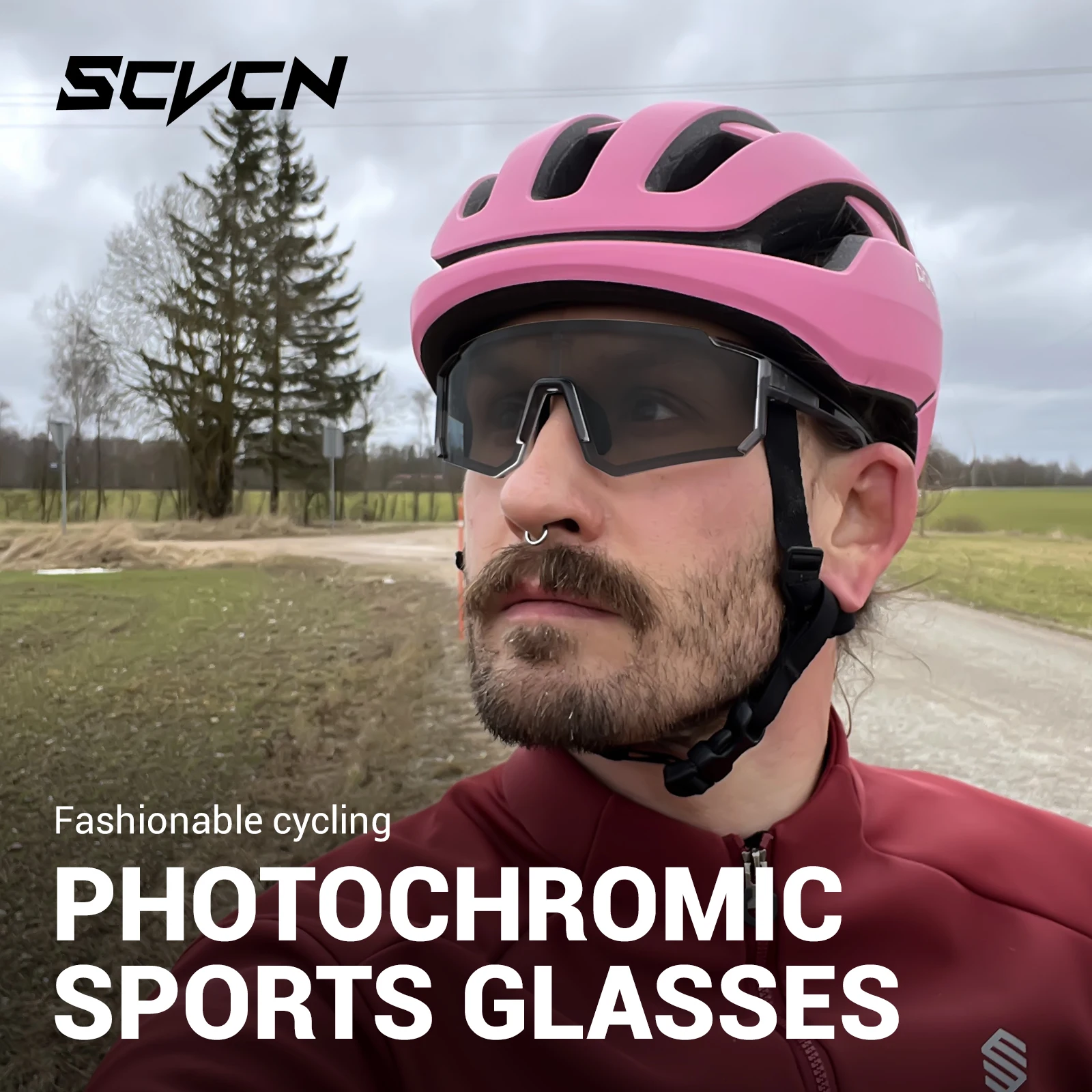 Outdoor Photochromic Sunglasses Sports Bike Cycling Glasses UV Eyewear Men Women