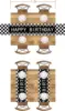 Happy Birthday Black White Checkerboard Linen Table Runner Party Decor Racing Theme  Dining Table Runner Birthday Decorations 5