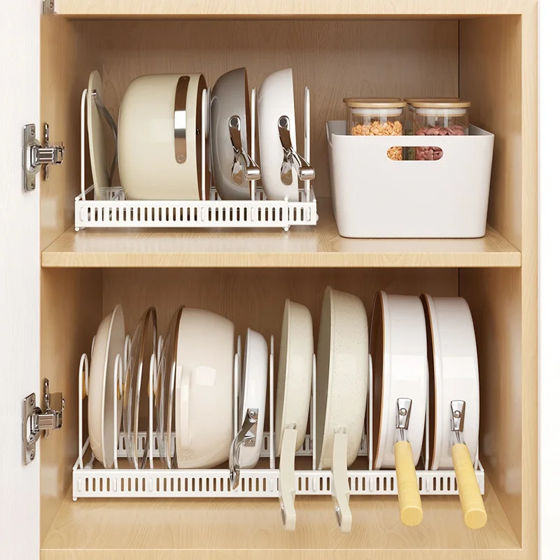 KitchenStorageRackPotCoverHolderTabletopSittingRackPotSpatula
