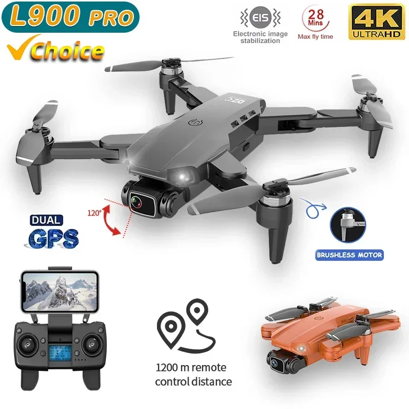 L900 PRO GPS 드론, 4K 듀얼 HD 카메라, 전문 항공 사진, 브러시리스 모터, 접이식 쿼드콥터, RC 거리 1200M