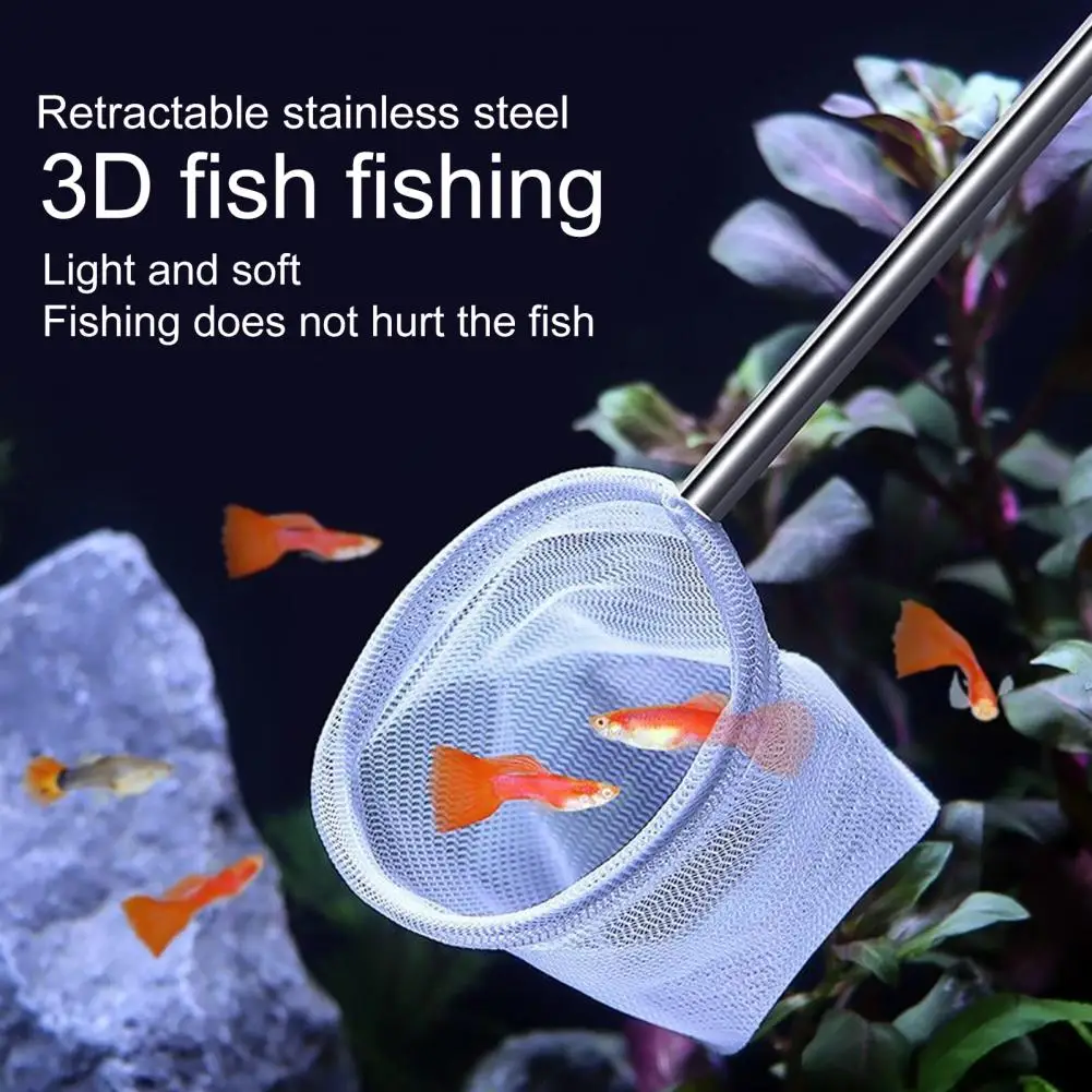 Fishing Net Telescopic Handle Flexible Durable Telescopic Fishing Net for  Home Aquariums Long Handle Fish Tank Net for Easy Fish