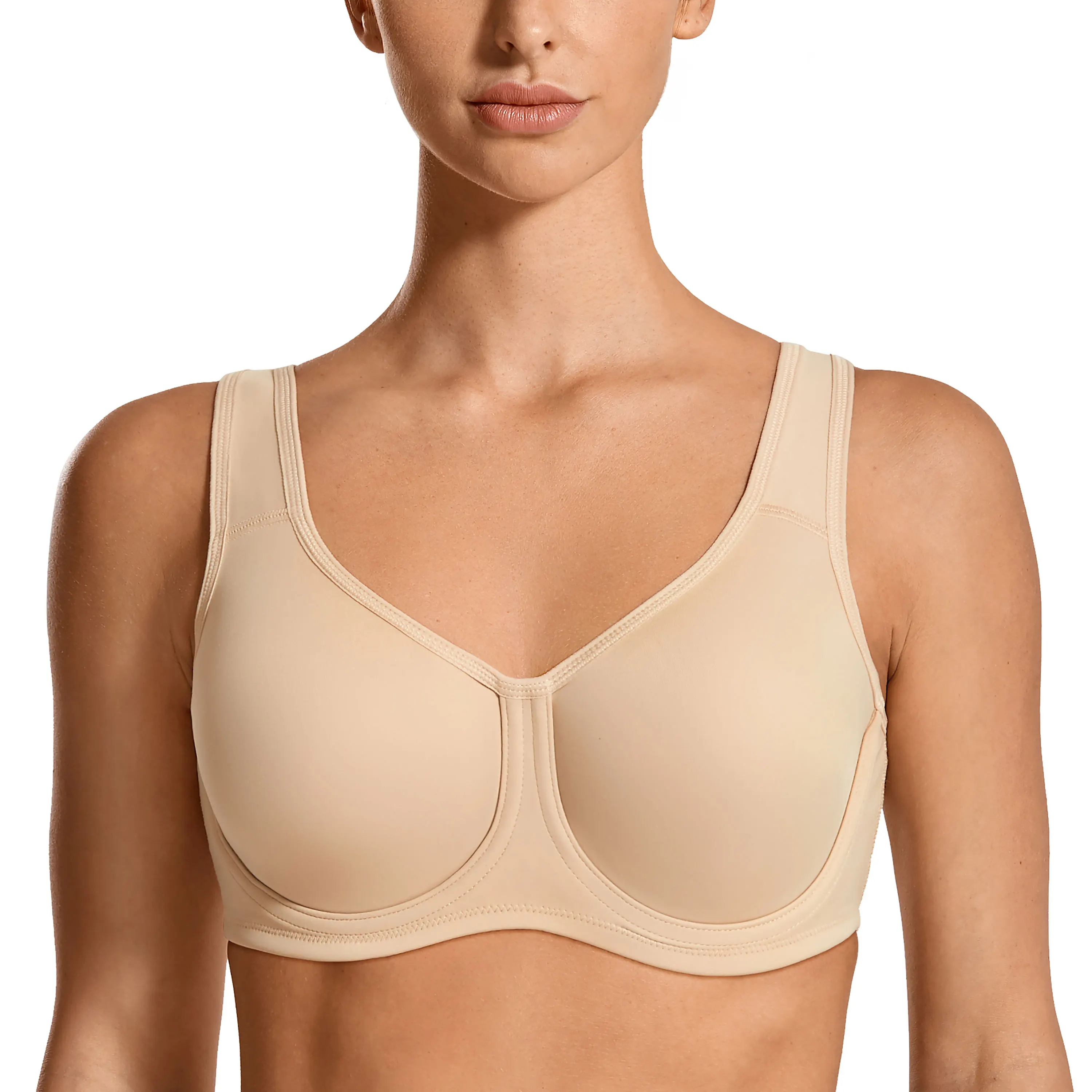 Yoga Sports Full Coverage Bra Women Max Control High Support Plus Underwire Gym Fitness Top Activewear Beathable Curve Underwear 3