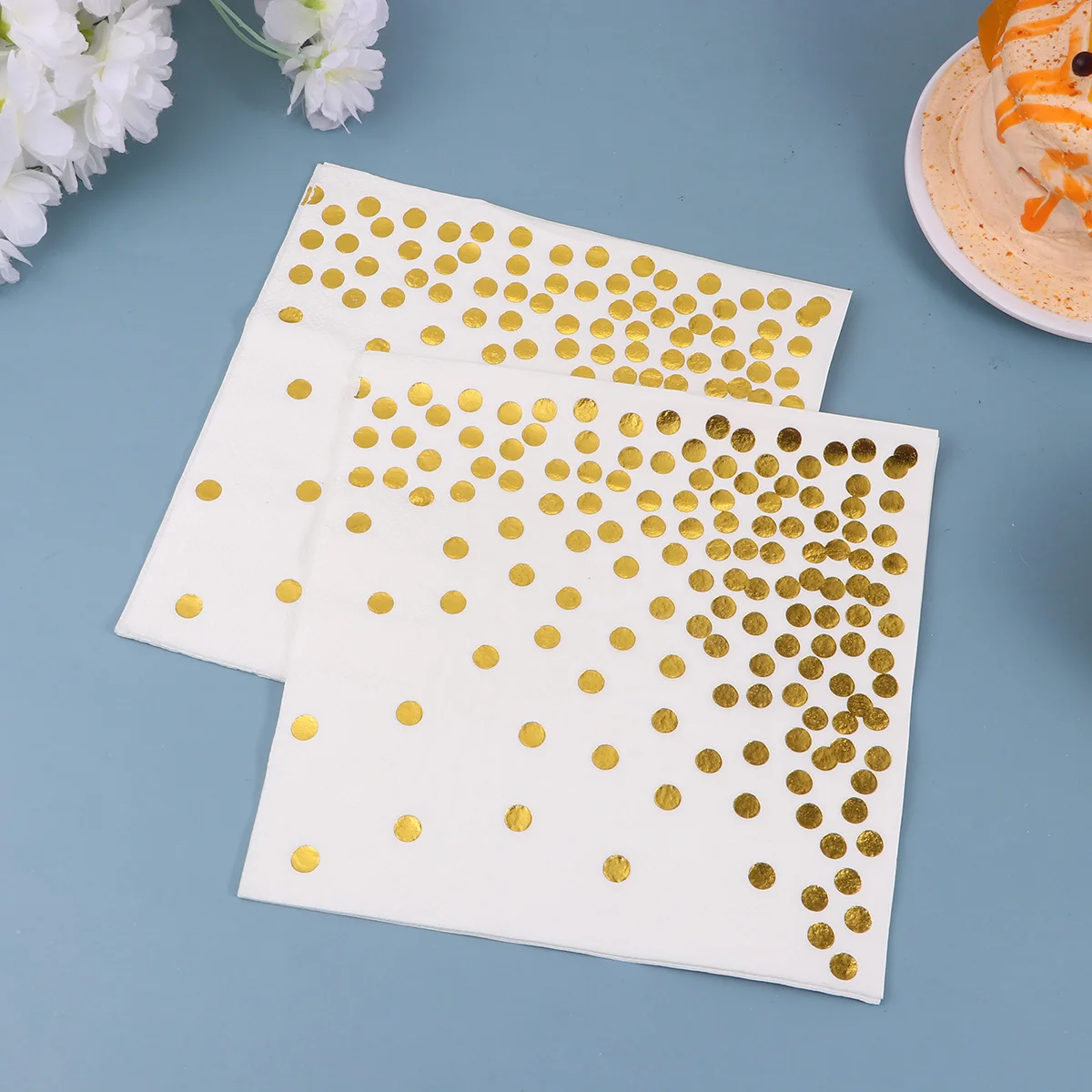 50 Pcs Printed Napkins Colorful Paper Disposable Dedicated 165X165CM Dinner Golden