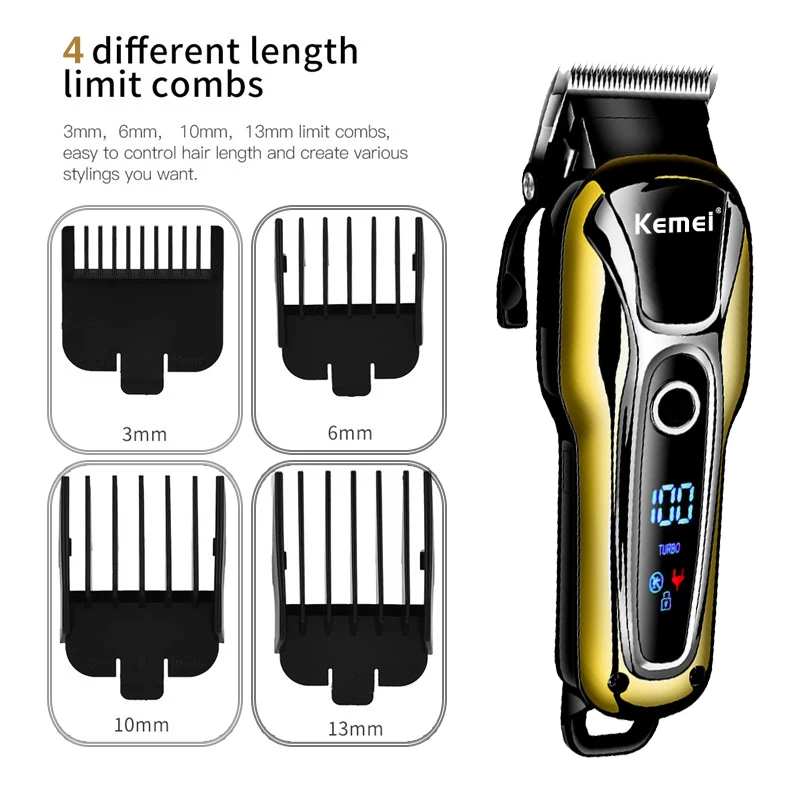 kemei km 1990 hair clipper recarregavel aparador de 03
