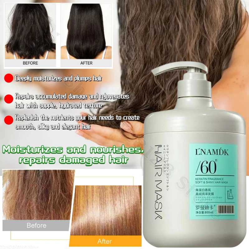 Keratin Hair Mask Nourishing Deep Repair Improvement of Dry and Frizzy Hair Repair of Damaged Hair Conditioner 800ml