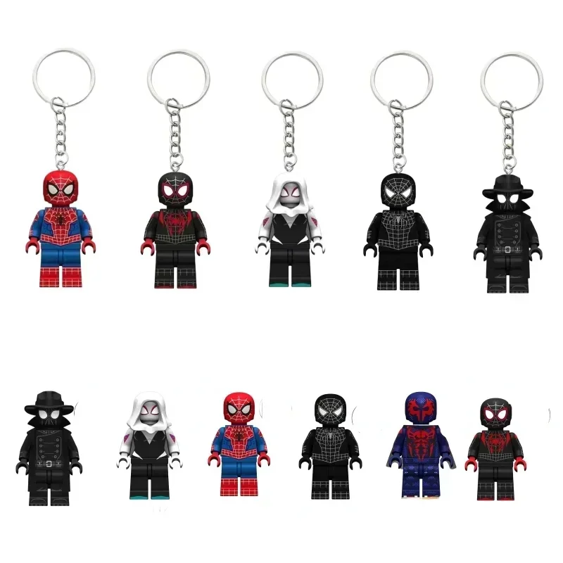 Marvel Spiderman porte-clés Gwen films périphériques étudiant dessin animé Animation mignon sac d'école pendentif jouet pour enfants ornement cadeau