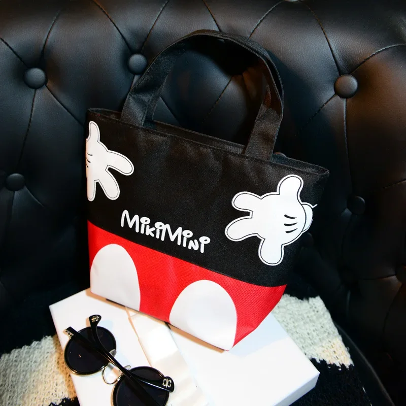 new Disney fashion trend handbags casual small bag mickey mouse portable canvas bag handcuffs lunch box