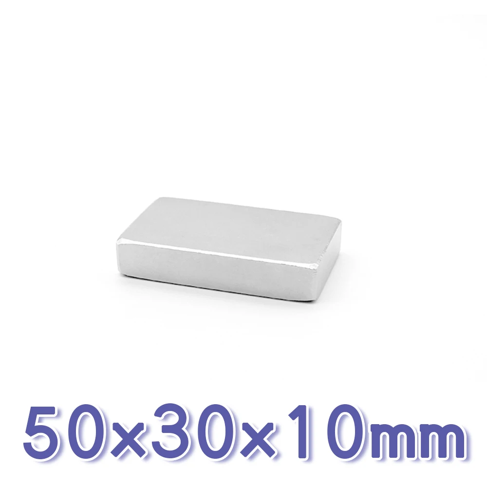 1/2/3PCS 50x30x10mm Big Quadrate Super Strong Powerful Magnets N35 Permanent NdFeB Magnet 50x30x10 Block Search Magnet 50*30*10