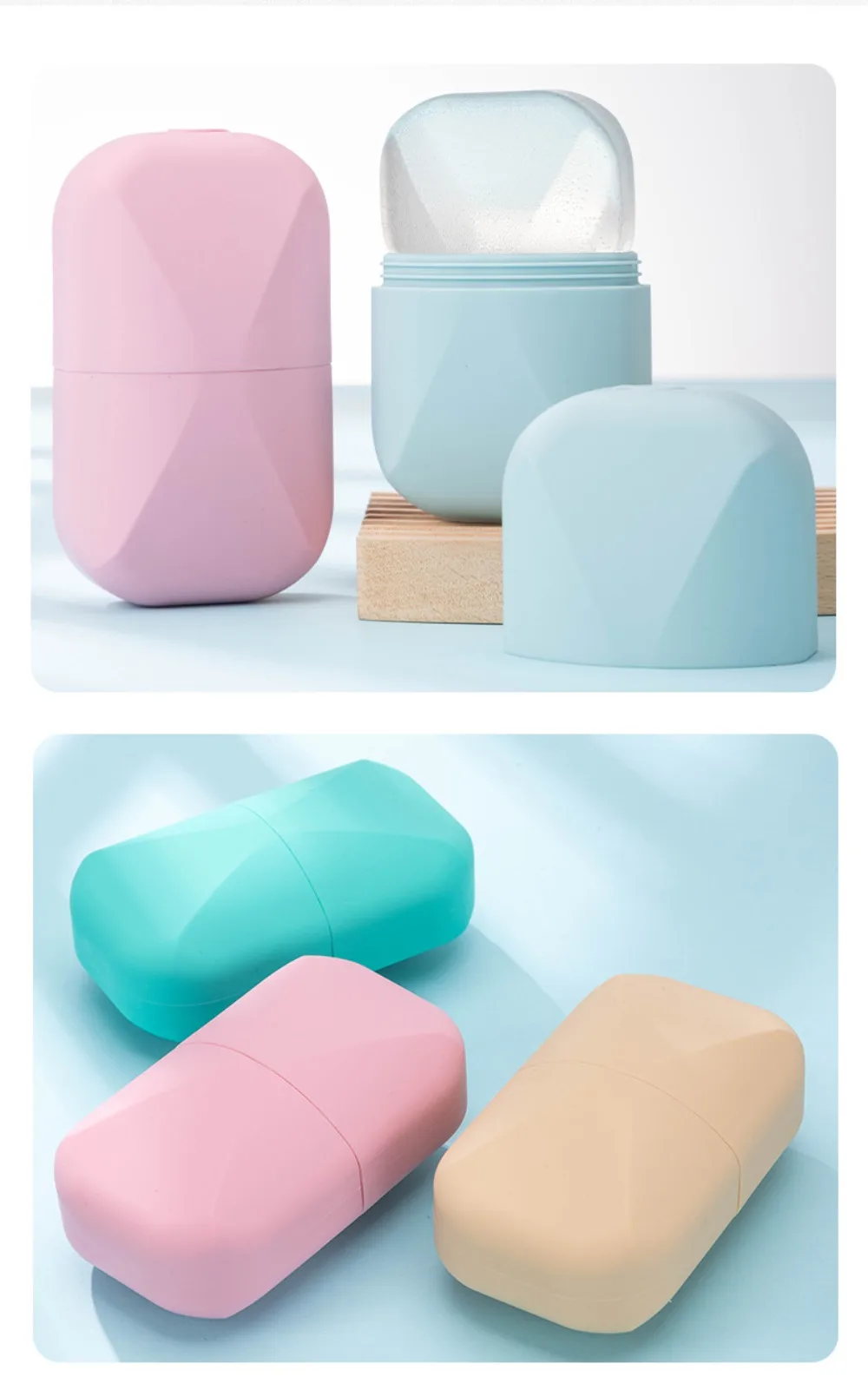 Portable Silicone Ice Roller for Face Beauty Skin Care Tools Face Lifting Facial Massager Reusable Ice Cube Trays Eyes and Neck