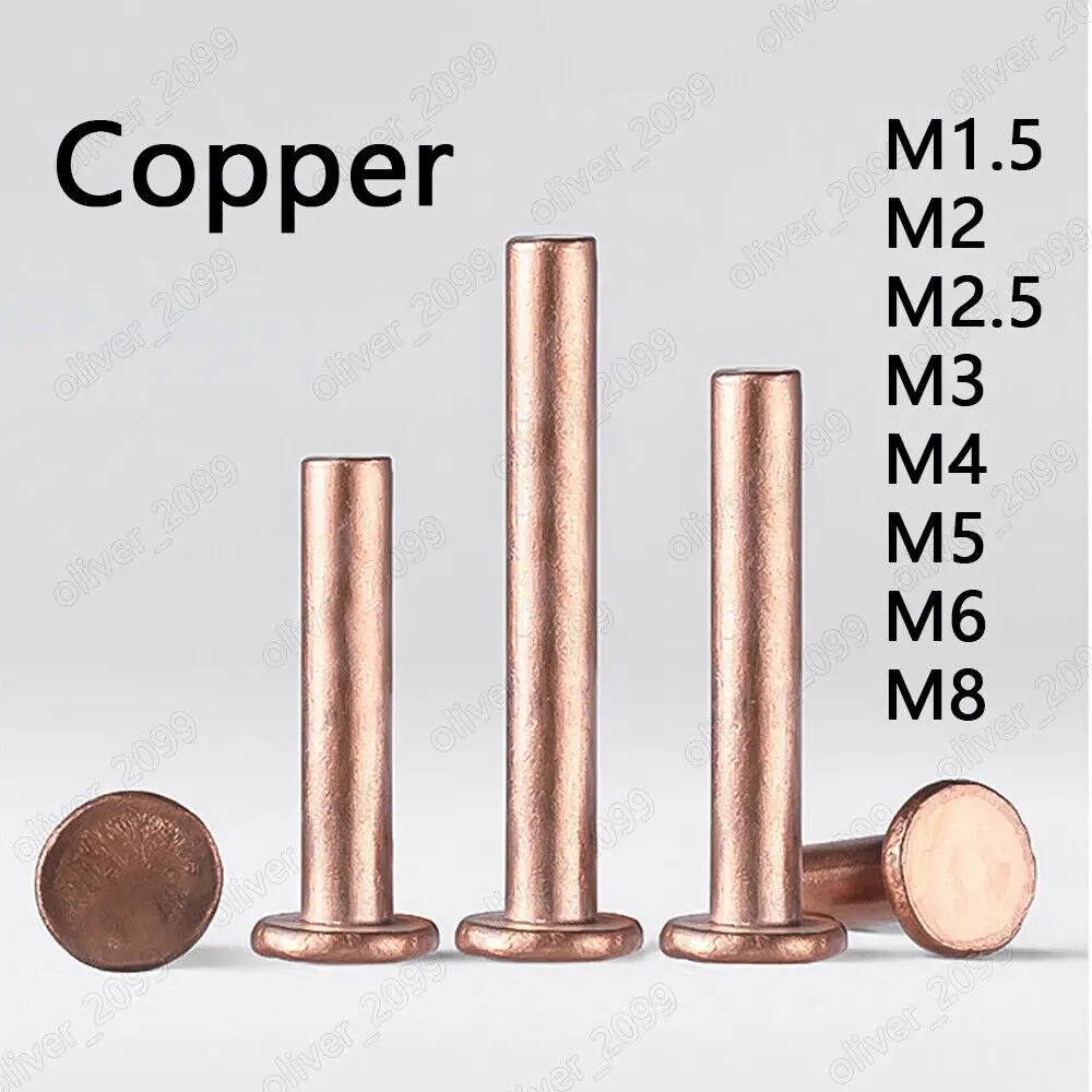 

Pure Copper Flat Head Rivets M1.5 M2 M2.5 M3 M4 M5 M6 M8