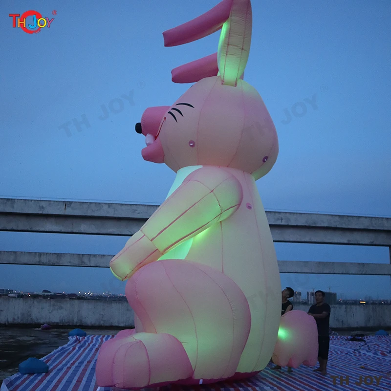 LED 조명이 달린 거대한 팽창식 토끼 토끼, 대형 팽창식 토끼 풍선