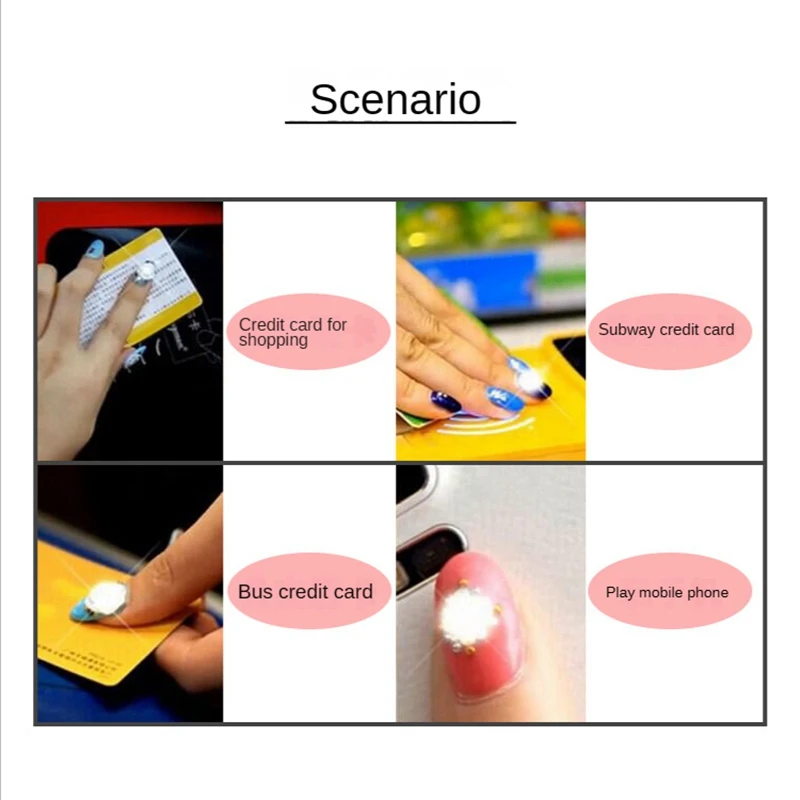 5Pcs NFC Flash Nail Sticker LED Bare Chip Intelligent Luminous Nail Lamp Sticker Enhancement