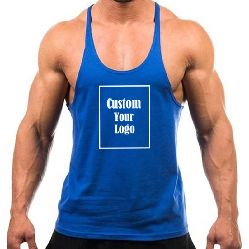 Description Picture 4 of itemSummer Running Casual Customize Printed Vest Baggy Fitness Tank Tops Men Sleeveless Outdoor Plus Size Clothing Free shipping
