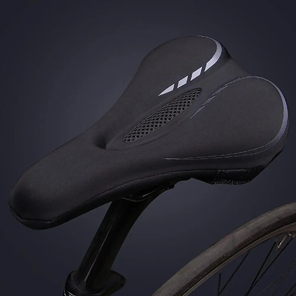 

Bicycle Saddle MTB Road Bicycle Saddle Thick Silicone Cover Protective Cushion with Taillight Bicycle Parts