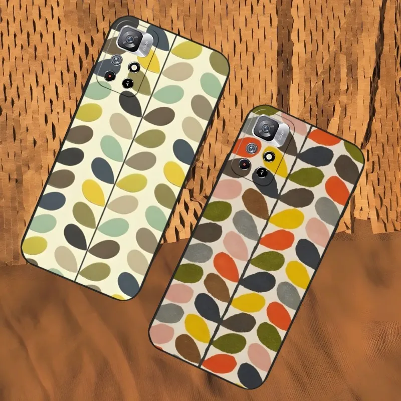 Custodia Per Telefono Multi Stelo Orla Kiely Folio Per Xiaomi 13 12 Ultra Redmi Note 11 10 A S C Lite Poco M4 F4 M3 Pro Plus Cover Nera