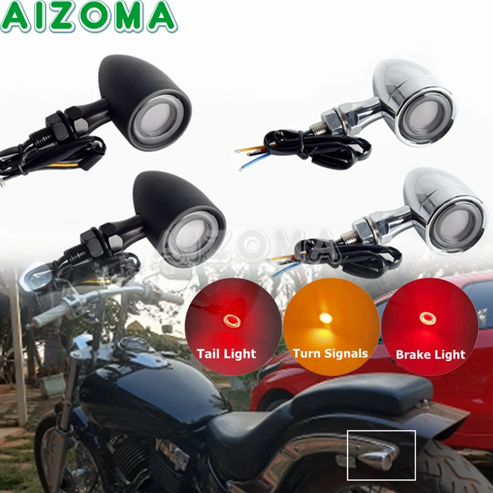 Clignotant LED rouge ambre pour moto, lentille de fumée, clignotant balle, voyant  lumineux pour Chopper Bobber 73Inboulon bt, 10mm - AliExpress