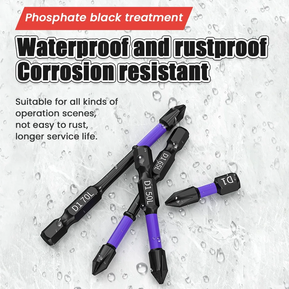 Non-Slip Impact Batch Head Strong Magnetic Cross High Torque Hardness Screw 25/50/65/70/90mm Waterproof Ph2 Screwdriver Bits Set precision screwdriver set,magnetic screwdriver set,screwdriver set,magnetic screwdriver bits,magnetic screwdriver bit set,screwdriver bit