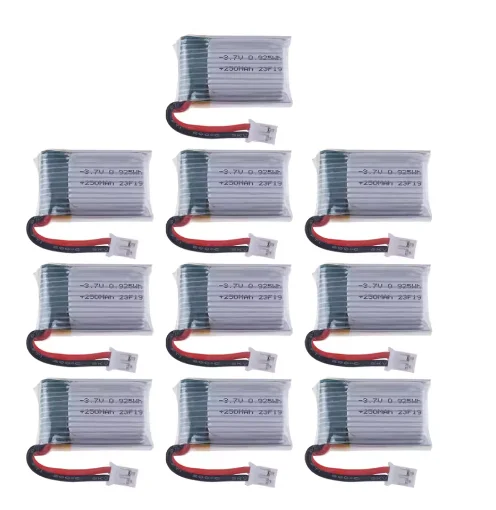 ตัวเลือกสินค้า แบตเตอรี่ลิโพ 3.7V 250mAh สำหรับโดรน E010-E013 และ Furibee F36