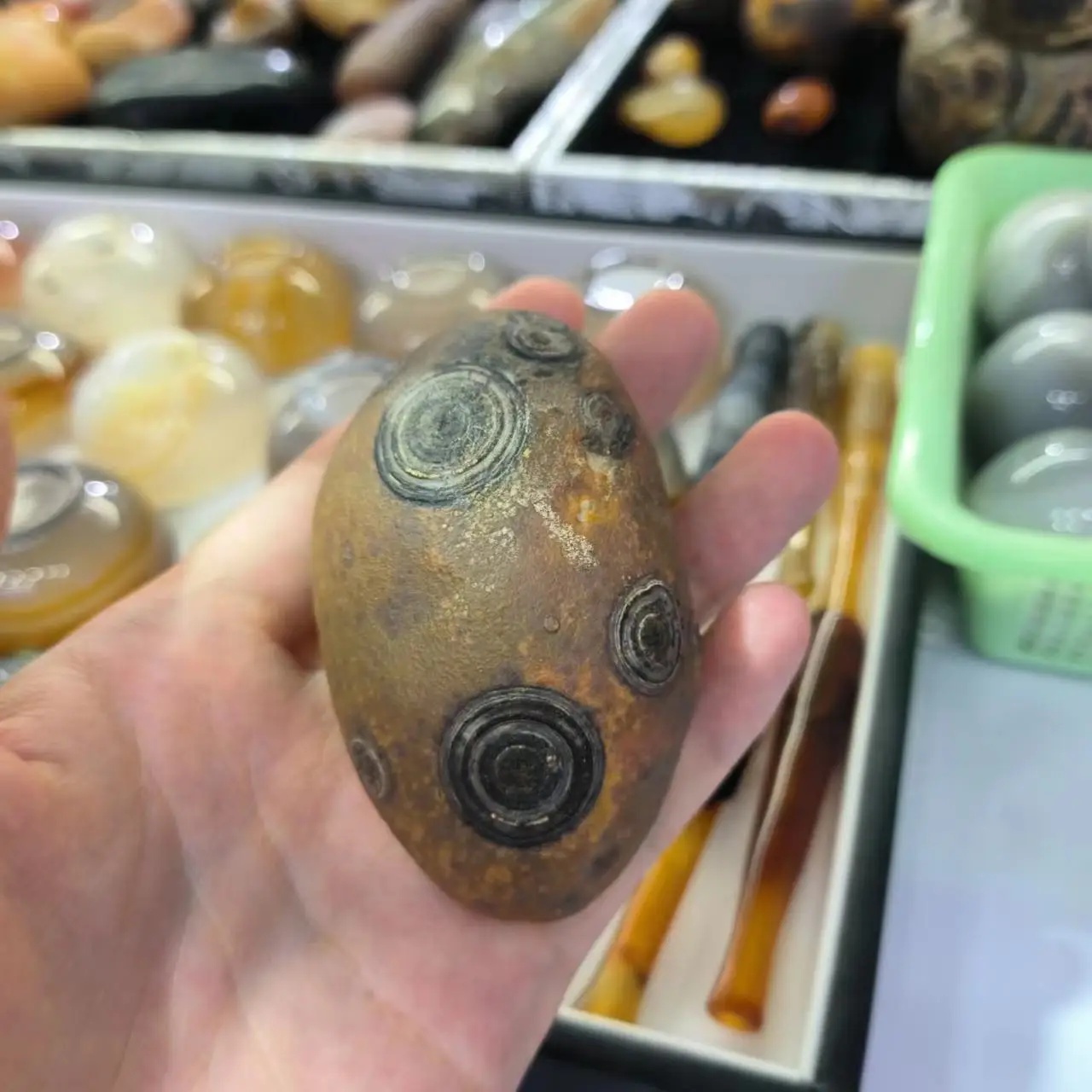 1pcs/lot Wonderful Natural gobi Agate mysterious pattern rare large size strong energy strange stone collection jewelry amulet