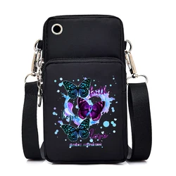 Vintage Watercolor Butterfly Print Small Crossbody Tote Purse (1)