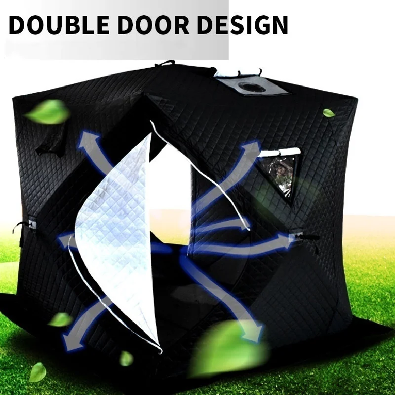 Winter Ice Fishing Tent With Chimney Hole Stove Jack 3-4 Person Outdoor  Winter Camping Tent Thickened Warm Cotton Tent Shelter - AliExpress