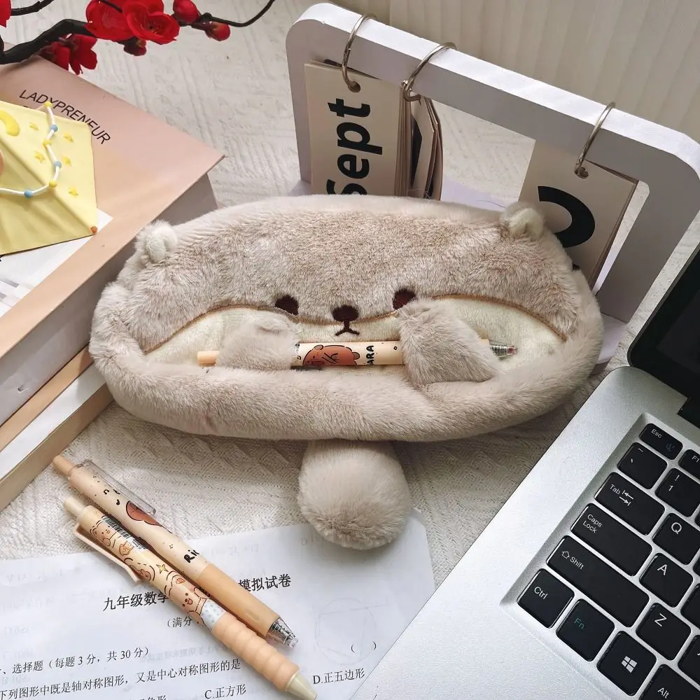 Multi-function Pen Bag Otter Penguin Large Capacity Pencil Case Student Pen Box Stationery Organizer School Office Supply