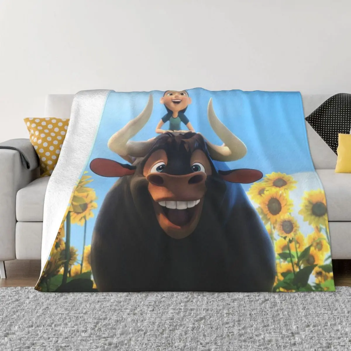 

Милый мультяшный плед Ferdinand, летнее многофункциональное легкое покрывало с животными для дивана, покрывала для автомобиля