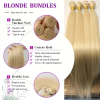 Extensions de cheveux humains blonds 613, lisses, non traités, grade 12A, cheveux vierges vietnamiens, 24, 26, 28, 30 pouces, 1/3/4 paquets pour femmes 6