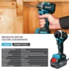 JAUHI 20+1 Torque 280N.m Brushless Electric Screwdriver Rechargeable Cordless Electric Drill Screw Driver for Makita 18v Battery 3